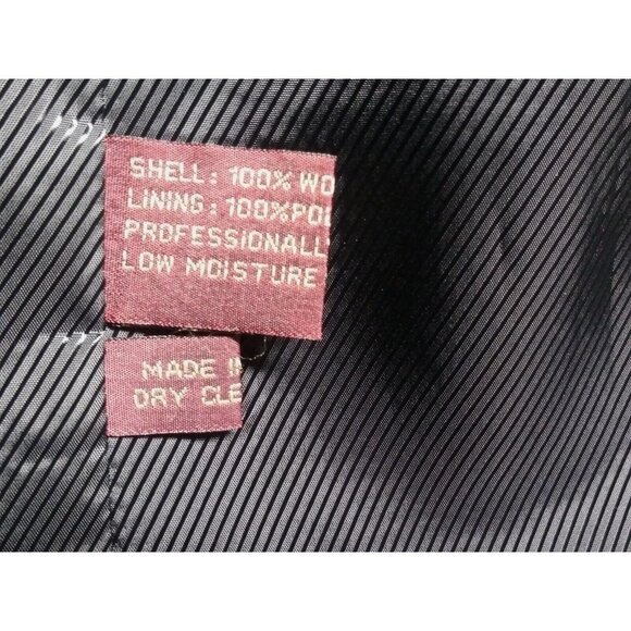 Cianni Cellini Mens 40R Blazer Sport Coat Jacket Super Gab 110's 100% Wool Black - Picture 9 of 15